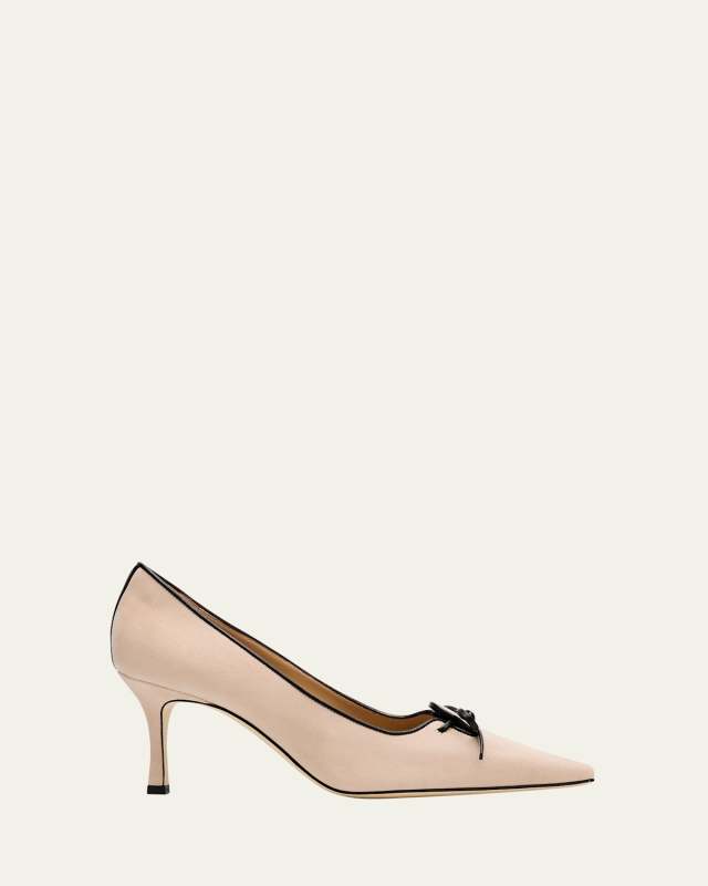 Zaman Suede Bicolor Lace-Up Pumps